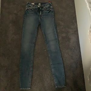 Medium wash high rise skinny tru religion jean
